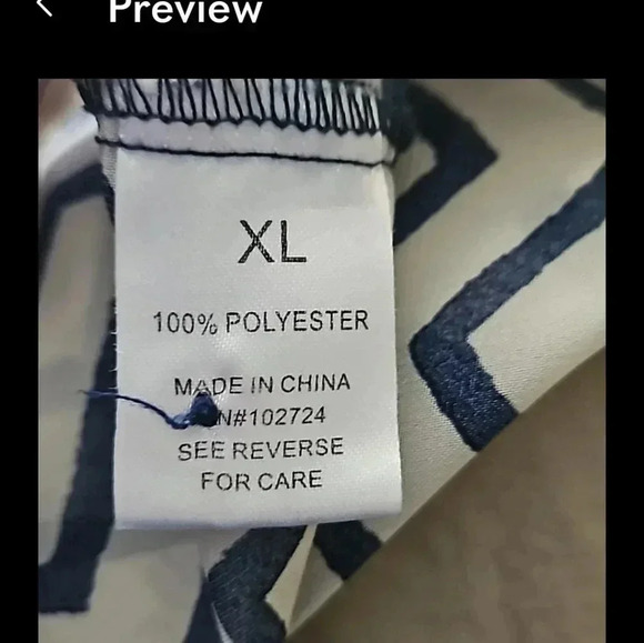 MacDougal and Houston Navy Chevron Pattern Flowy Blouse Sz XL - Picture 7 of 8